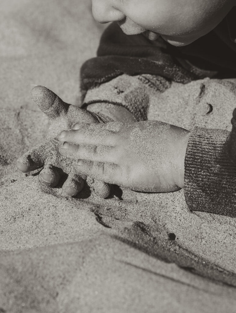 baby photo at the beach 