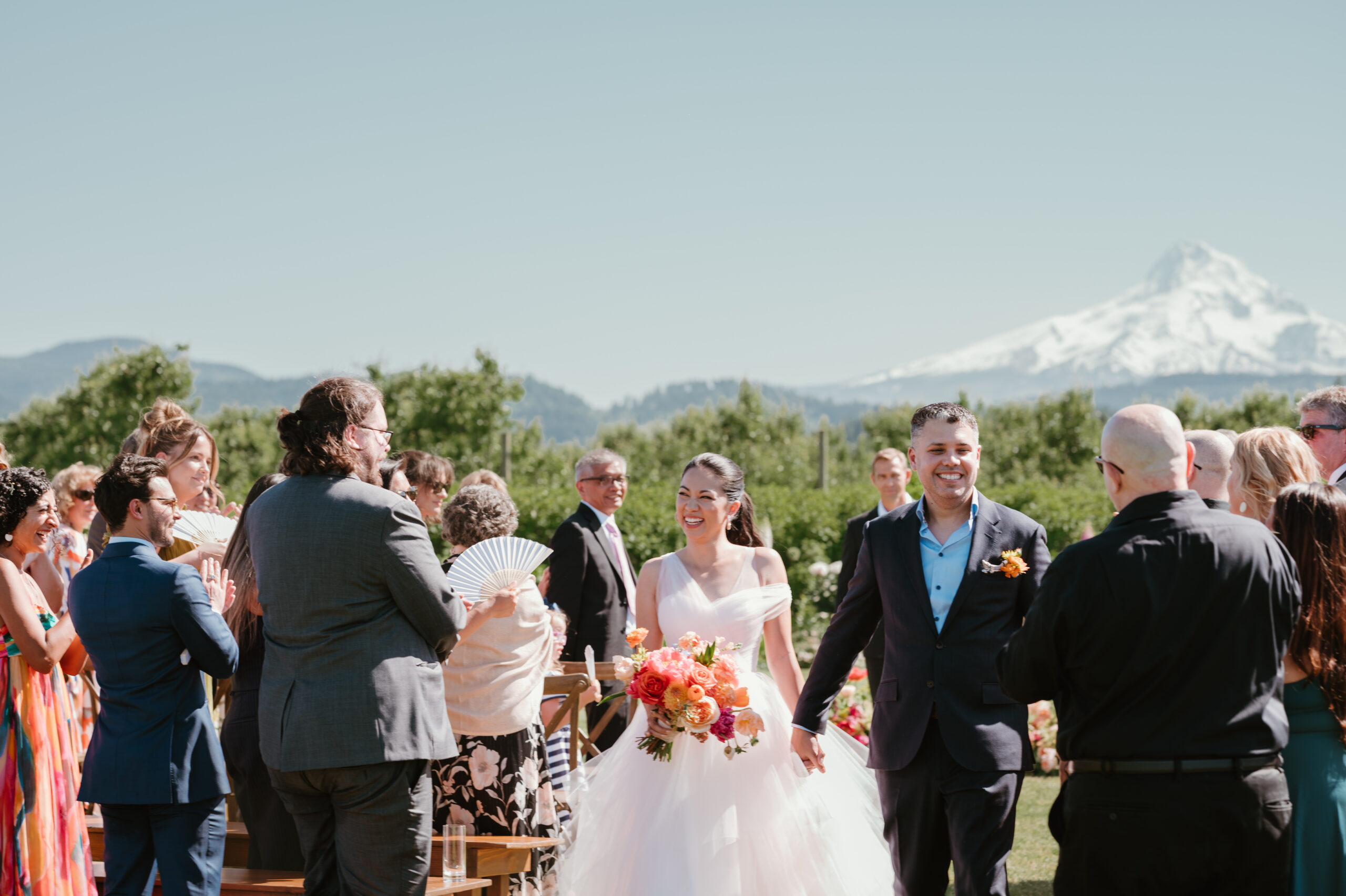 bride and groom recessional 