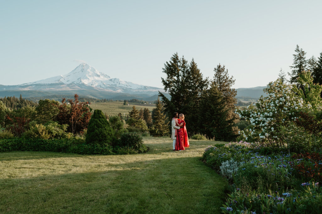 Mt Hood Organic Farms Wedding Sunset Portraits