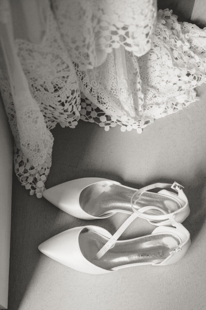 Dress from Dreamers and Lovers and Brides Shoes Sitting by the Door 
